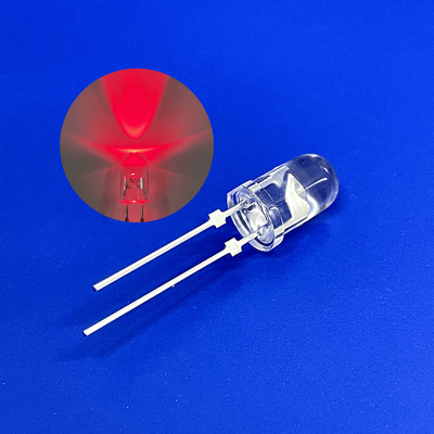 چراغ هشدار ترافیکی دیود ال ای دی 5 میلیمتر 45 درجه 625nm قرمز رنگ 12000mcd پین کوتاه با نوبه