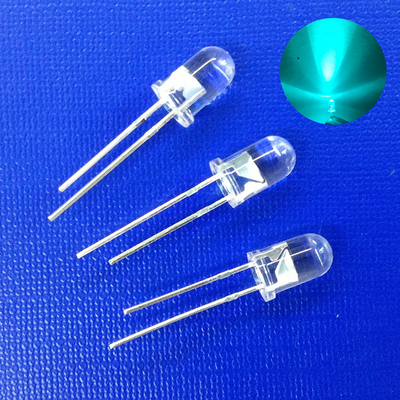 چراغ های ترافیکی سری 5mm LED ضد زنگ آبی سبز رنگ شفاف لنز Dip 500nm سیم طلایی برای سیگنال عبور از پیاده رو