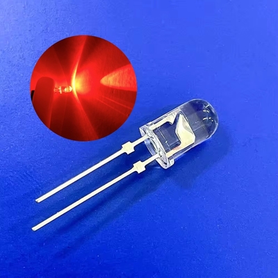 چراغ هشدار ترافیکی دیود ال ای دی 5 میلی متر سر گرد 620nm 12000mcd پین های کوتاه با stopper