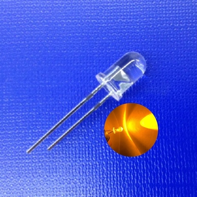 5mm LED رنگ زرد 590nm 10000mcd شفاف سر گرد برای چراغ هشدار ترافیک