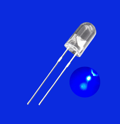 0.5W 5mm دیود تابش نور LED 520-530nm رنگ آبی 25000mcd لنز شفاف برای روشنایی شاخص