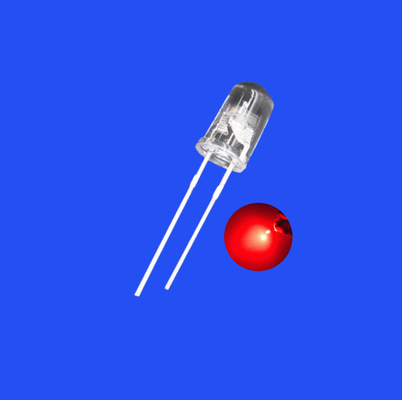 چراغ های روشن 5mm 0.5Hz 1/2 Duty Cycle قرمز رنگ 620nm 1500mcd شفاف لنز Dip LED چشمک زدن