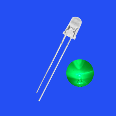 5mm 1.5Hz 12V 1/6 چرخه وظیفه رنگ سبز 515-525nm 5000-7000mcd مقاومت سر گرد LED درخشان یکپارچه