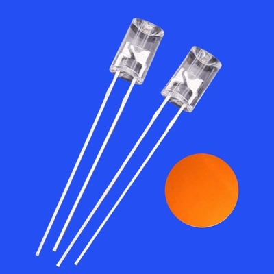 5mm 1.5Hz 1/12 Duty Cycle 12V رنگ نارنجی 615nm 1200mcd مقاومت 90 درجه یکپارچه بدون لوله مدفون لامپ درخشان