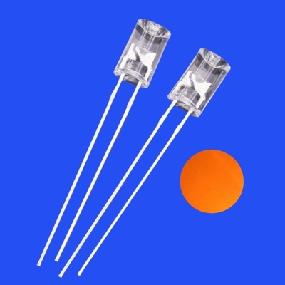 5mm 2Hz 1/6 چرخه وظیفه 12V رنگ نارنجی شفاف 600nm 1200mcd مقاومت 90 درجه یکپارچه بدون لوله مدفون لامپ درخشنده