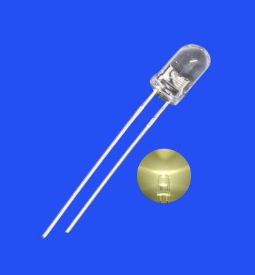 چراغ روشن 5mm 3.0Hz 1/6 چرخه وظیفه رنگ سفید گرم 3500K 2000mcd دور شفاف لنز Dip LED چشمک زننده